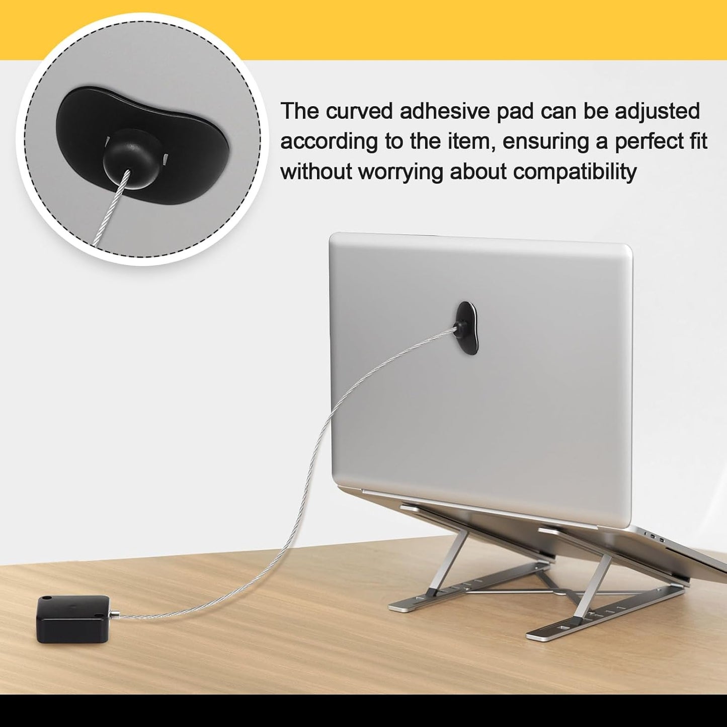 Mimorou 9 6.5 Pcs ft Retractable Security Cable Lock with Double Sided Adhesive and Screws TV Remote Control Tether