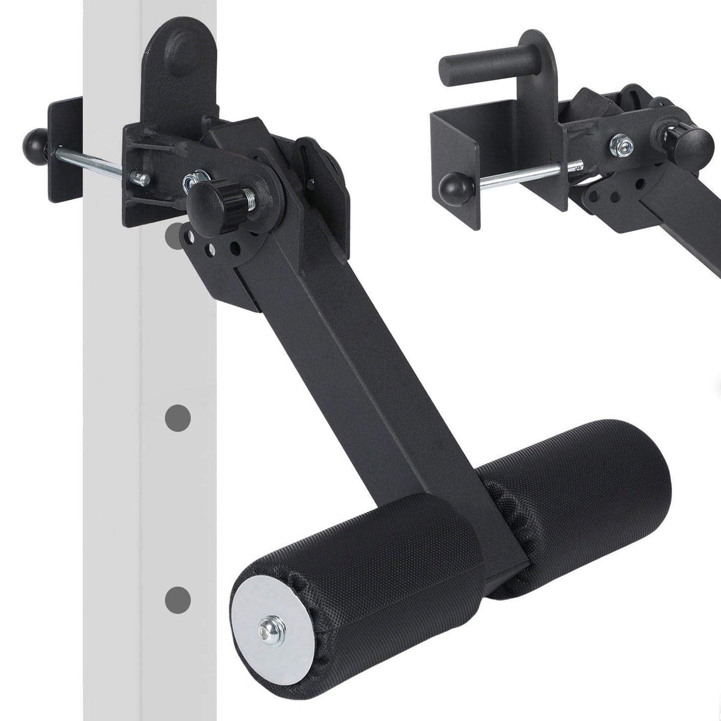 Nordic Hamstring Curl Squat Rack Attachment for 3x3 Power Rack with 5/8" or 1" Hole - Adjustable Power Rack Leg Lock with High-Density Recovery Foam Padding, Home Gym Equipment for Leg Workouts