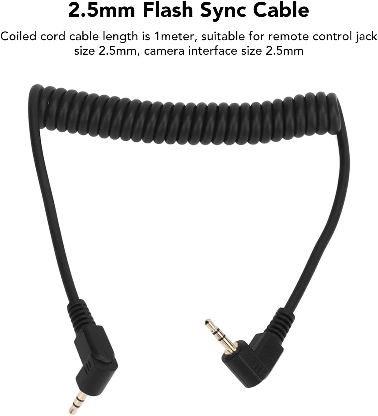 2.5mm CB2 3.3ft 2.5mm 100cm Camera Remote Control Shutter Release Cable Cord, to Male Flash PC Sync Cable, Compatible