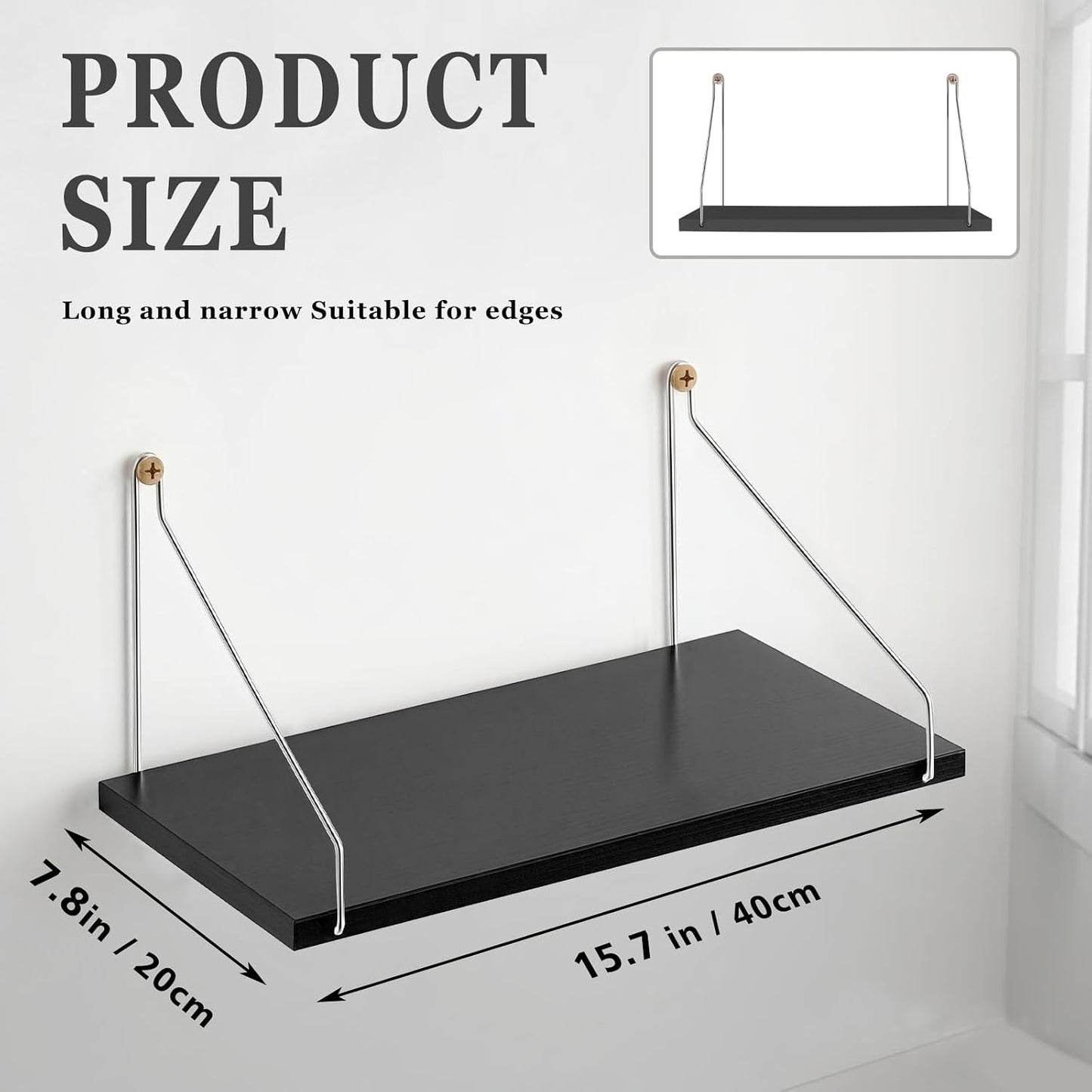 1 16 8 Inch Seamless CroBlissful Pcs Projector Shelf for Wall x Modem Router Shelf with Nail Router Wall Mount Modem