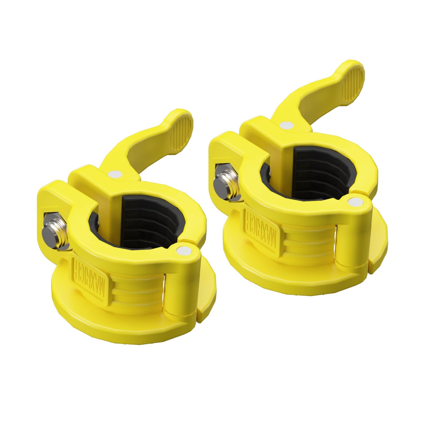 MAXRICH T Barbell Clamp 1 inch Multiple Sizes & Adjustable Weight Clips for Barbell Quick Release Barbell Clips|Barbell Collar Bar Locks for Weight Lifting (Yellow)