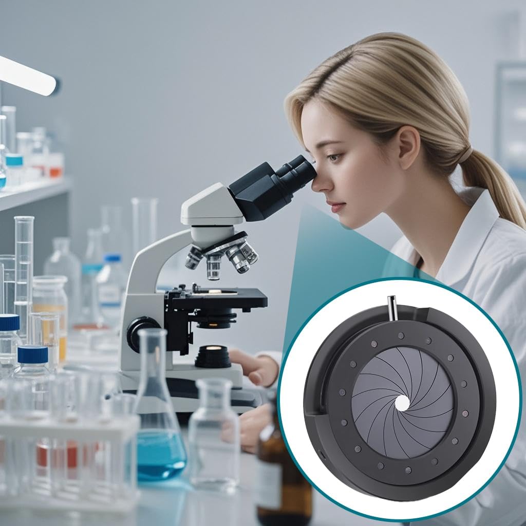 FotoAene M4 Microscope(SK25+M4) Microscope Adjustable Iris with Threaded Port Aperture Diaphragm Aperture Adjustable