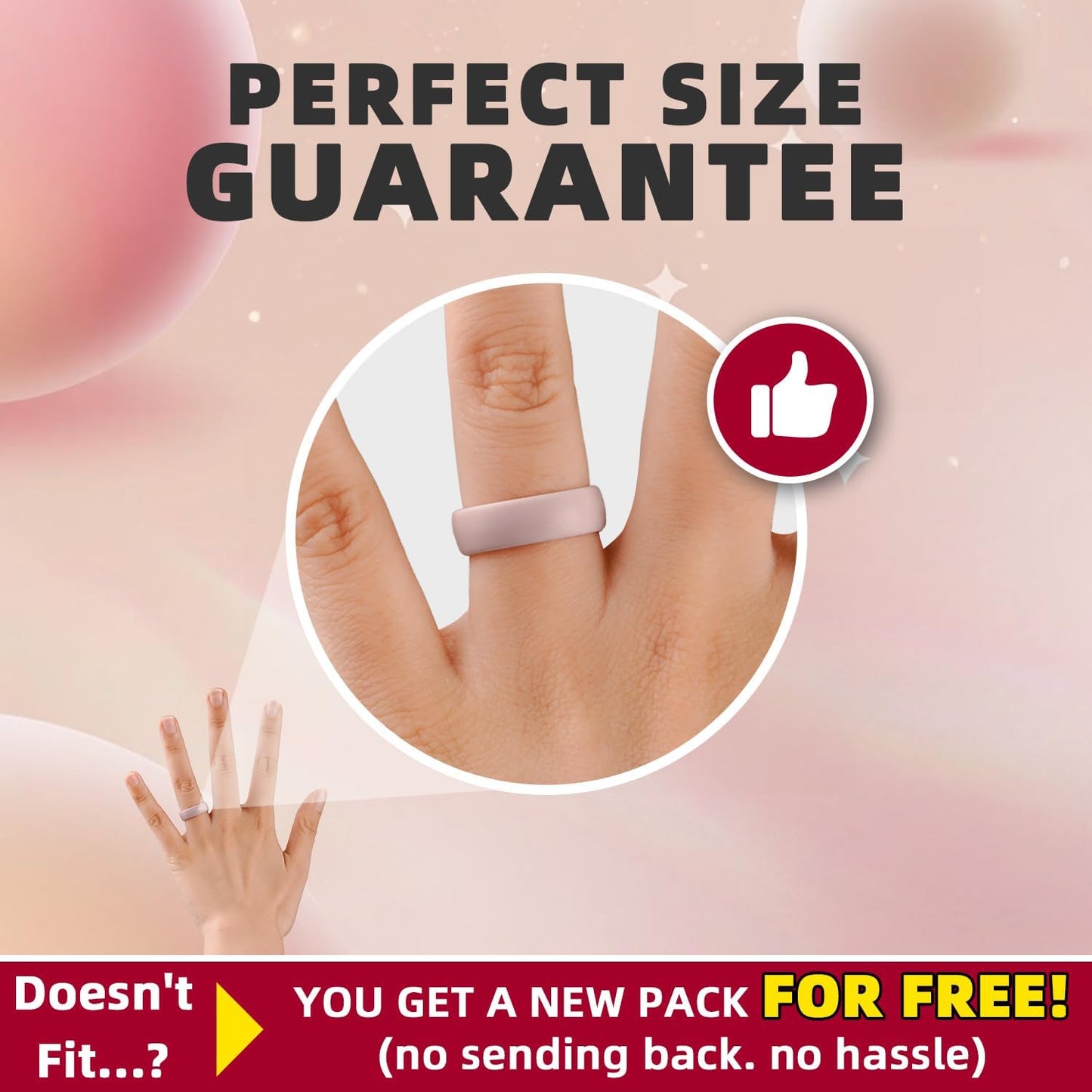 Egnaro Women's Engagement Rings, Silicone Inner Arc Ergonomic Breathable Design with half sizes, Rubber Wedding Band Rings，5.5mm Wide-2mm Thick