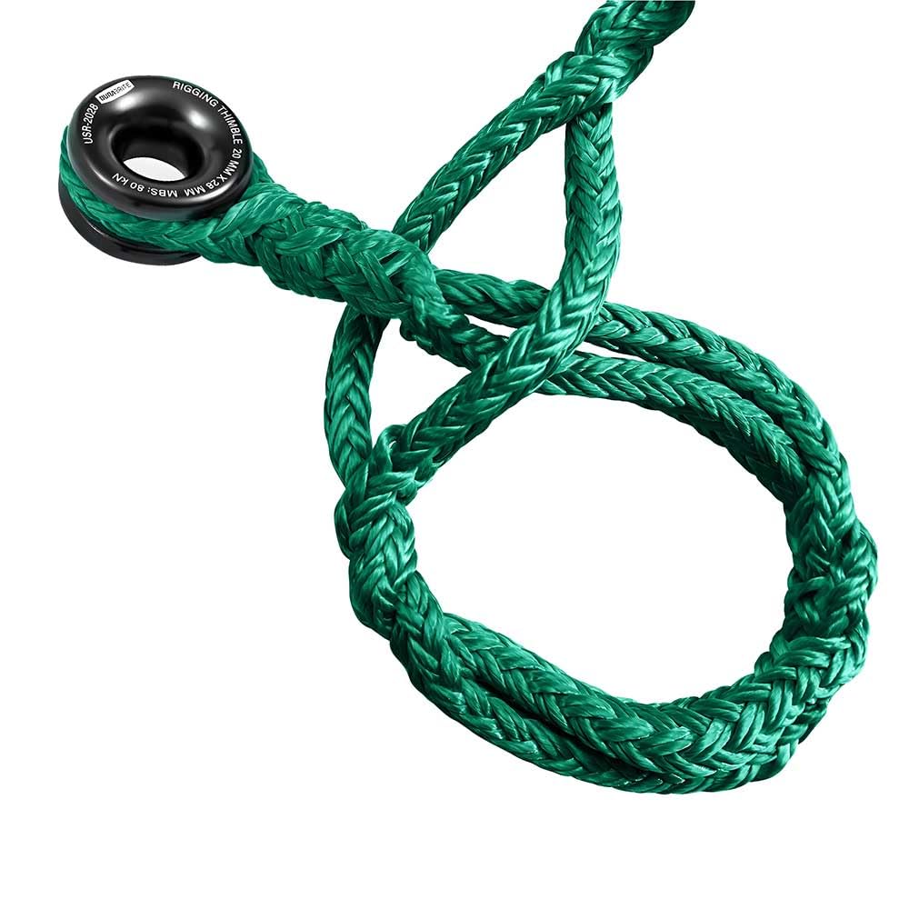 Pelican Rope Arborist Sling, USA Made 3/4" 10 FT Adjustable Rigging Block Sling with Aluminum Ring - Single-Head, 20,000 LBS MBS / 2,000 LBS WLL, 12 Strand Green Polyester, Tree Climbing Gear