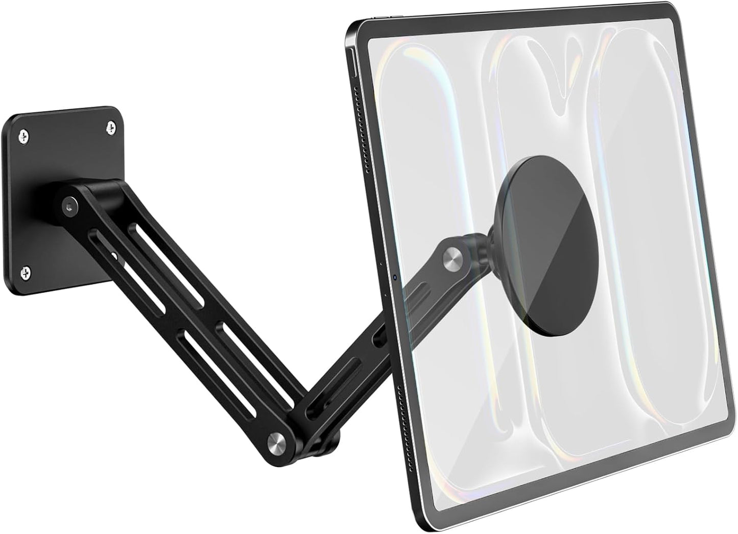 CloudValley 360Rotating 4.7-13" Foldable iPad Wall Mount Holder Compatible with MagSafe, with Base Adjustable Tablet