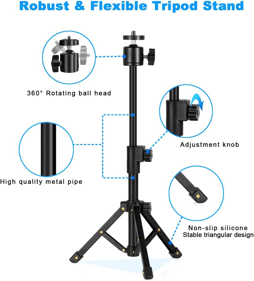Khazylorr C922 C930e C920S C920 C615 C960 C920x 4K, N60, Webcam Tripod Stand, Extendable Webcam Stand for Desk Small