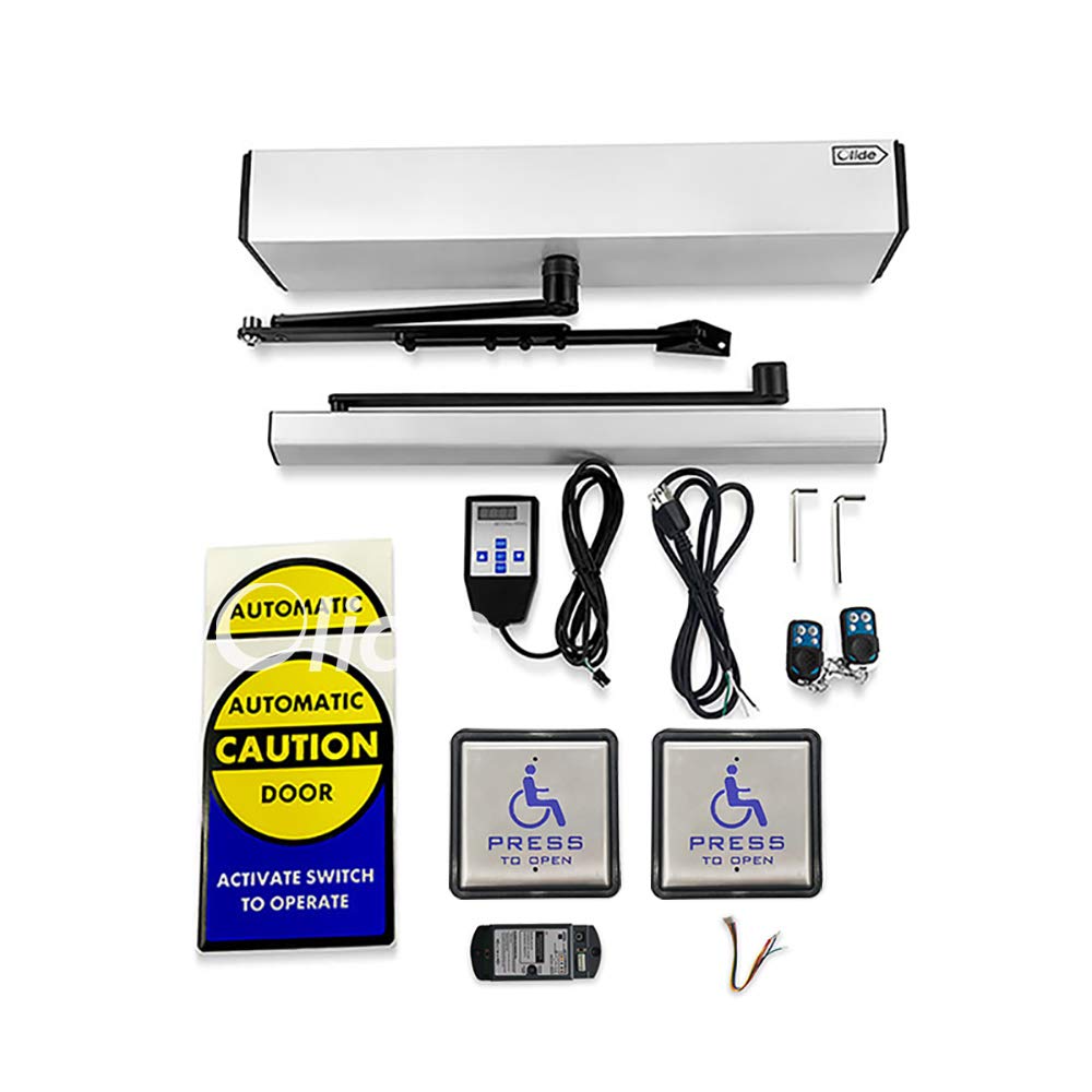 Olideauto Automatic Swing Door,ADA Door Opener AC110V Low Energy for Commercial Door with 2pcs Wireless Handicapped Push Switches
