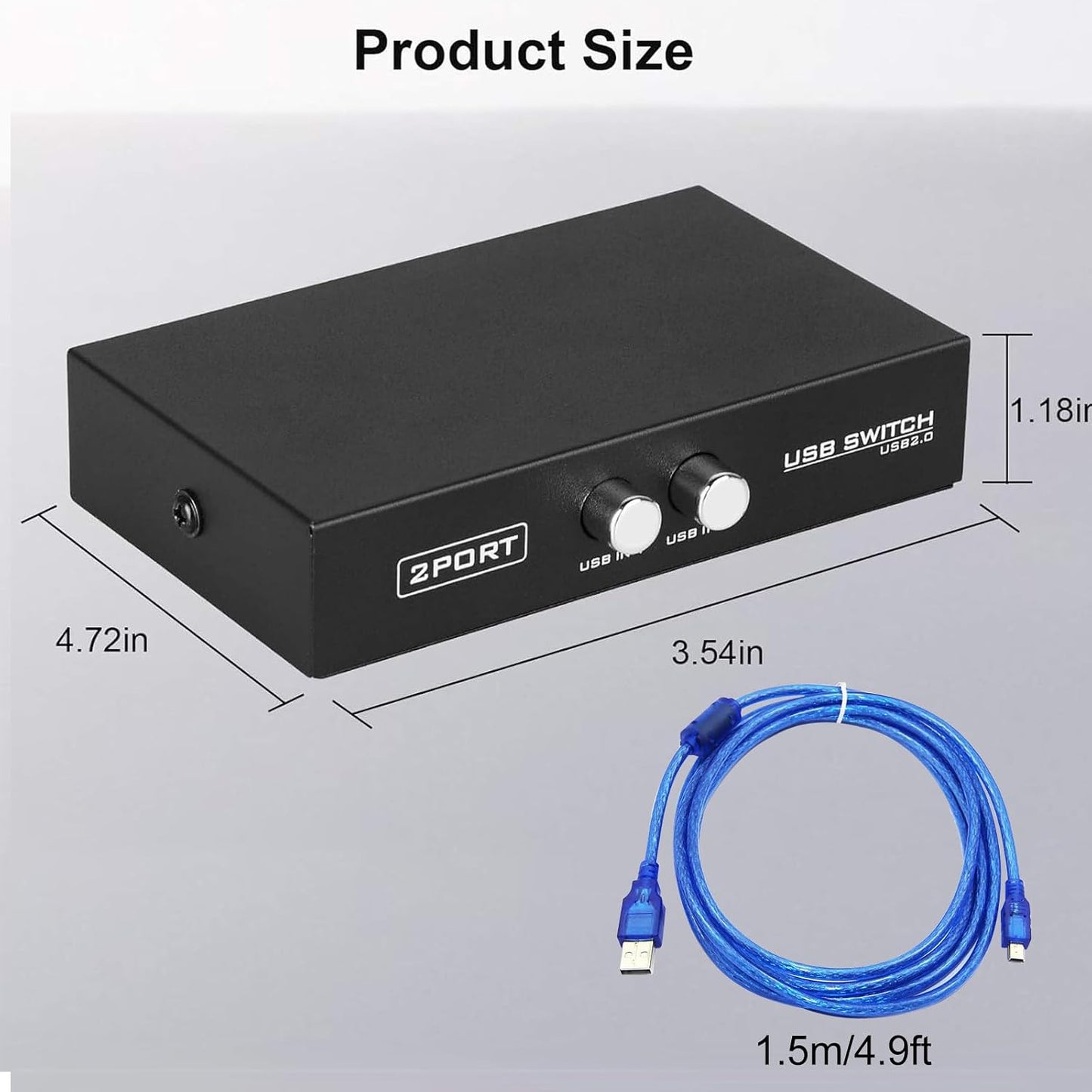 EEEKit 2 2.0 2 Pack Port USB Manual Sharing Switch Hub, Printer Scanner Splitter Adapter with USB A to B Cables