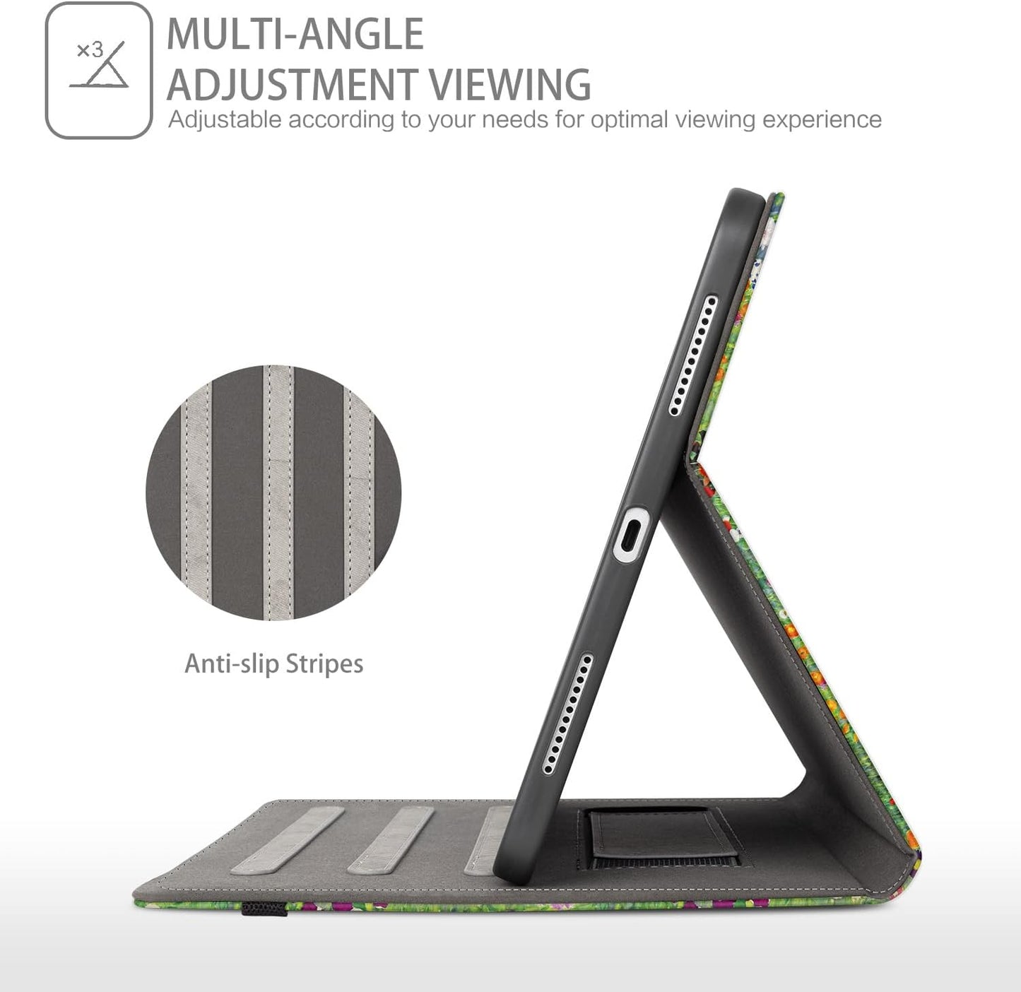 CutebriCase (A16) 11th 2025, 10th Case for iPad Generation iPad Generation Case with Pencil Holder Multi-Angle View
