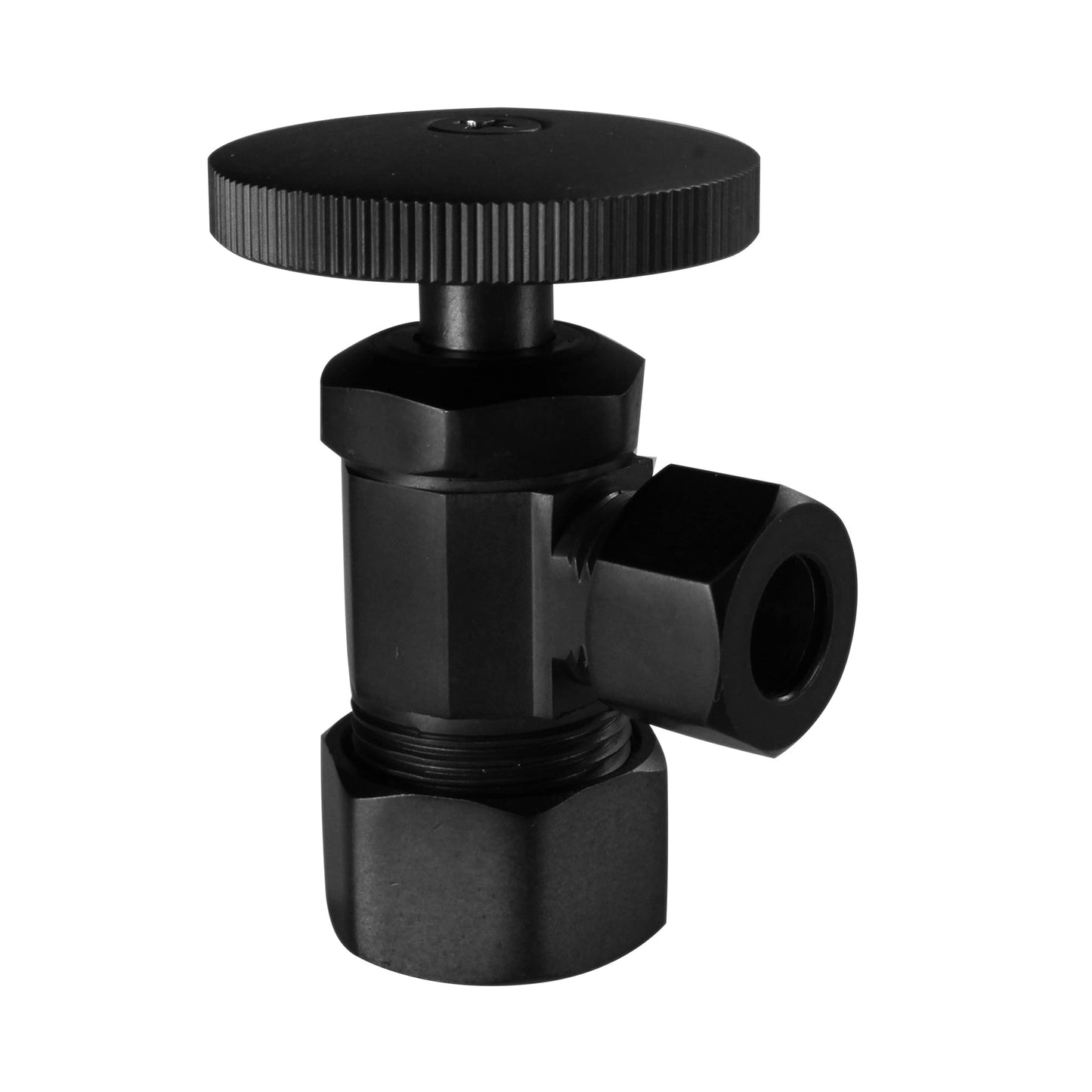 Westbrass A105KBN-62 5/8" x 3/8" OD x 20" Bullnose Riser Supply Line Kit with Round Handle Angle Supply Shut Off Valve for Faucet, Matte Black