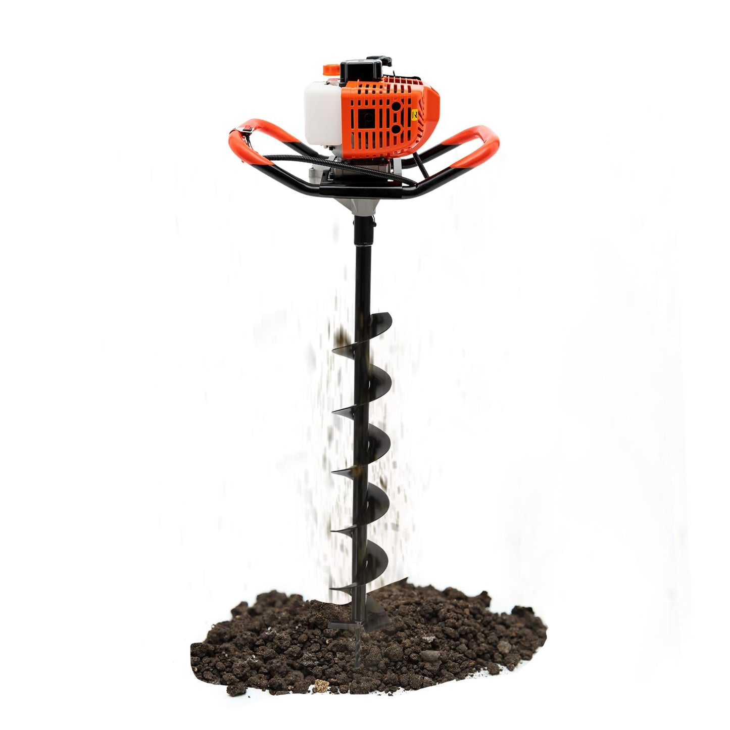 Auger Post Hole Digger 52cc-2 Stroke Gas Powered Earth Digger Garden Fence Plant Soil Digging Tool with Drill Bits (4'', 6" & 8") and Extension Rods
