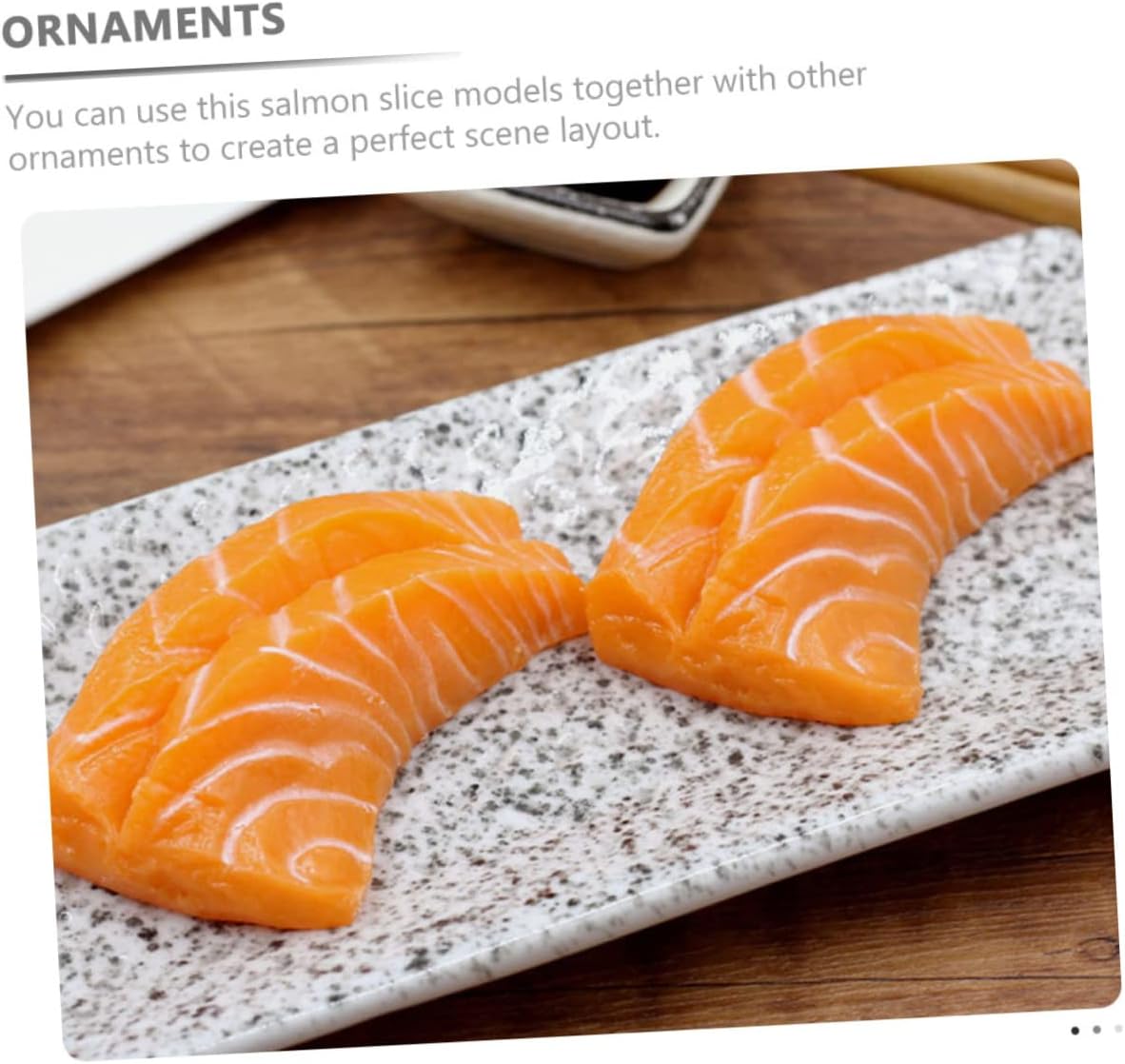 2pcs SUPVOX Realistic Artificial Salmon Slice Models Simulation Sashimi Decor for Home Restaurant and Kitchen Display