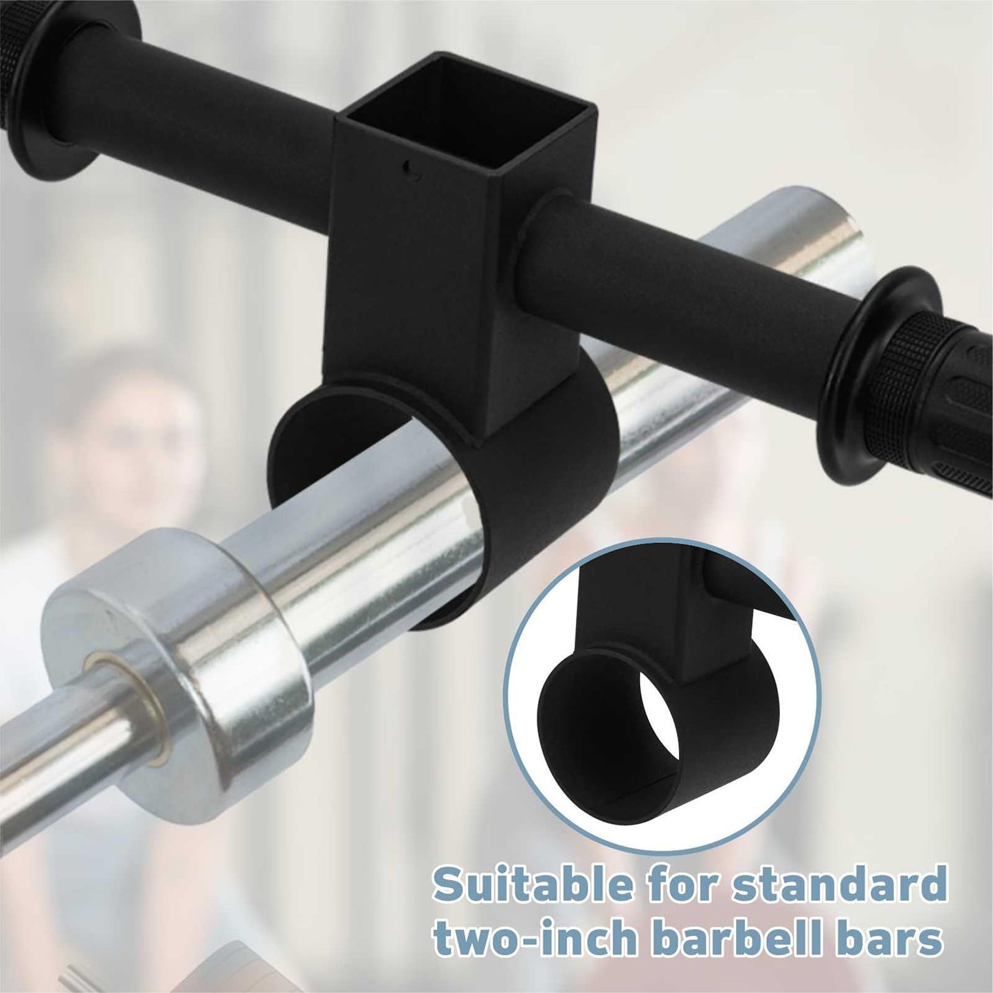 YZZHAJ T Bar Row Barbell Handle, T Bar Landmine Handle Attachment for Olympic Barbell Bar, Landmine Handle T Row Attachment with Rubber Grip Fits 2inch Strength Training Bars