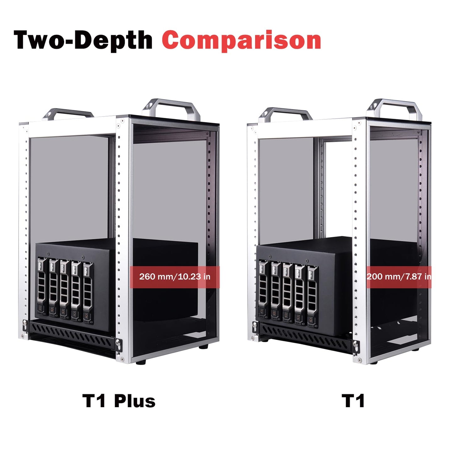 GeeekPi 8U Server Rack Cabinet, DeskPi RackMate T1 Plus,10 inch Network Rack for Servers, Network, A/V Equipment, 10.23inch/260mm Depth (Silver)