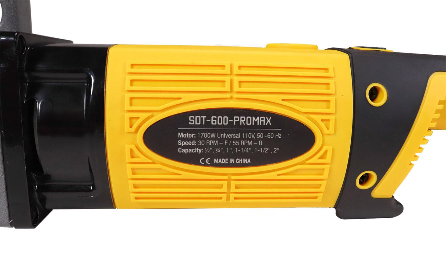 Steel Dragon Tools 600 PRO MAX 1/2 in. - 2 in. Handheld Power Pipe Threader fits RIDGID 11-R NPT Pipe Threading Die Heads with Carrying Case