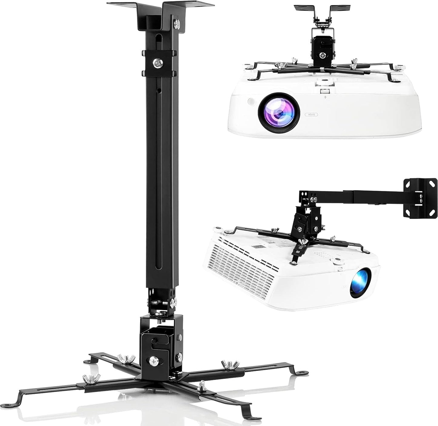 DAWASAPAT 3-in-1 Projector Mount Wall/Ceiling Projection Bracket, Universal Height Adjustable Hanging Mount Bracket