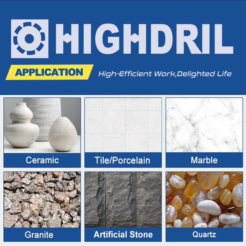 HIGHDRIL 13Pcs Diamond Hole Saw Kit and HIGHDRIL Dry Diamond Drill Bits - 2Pcs 20mm 4/5"