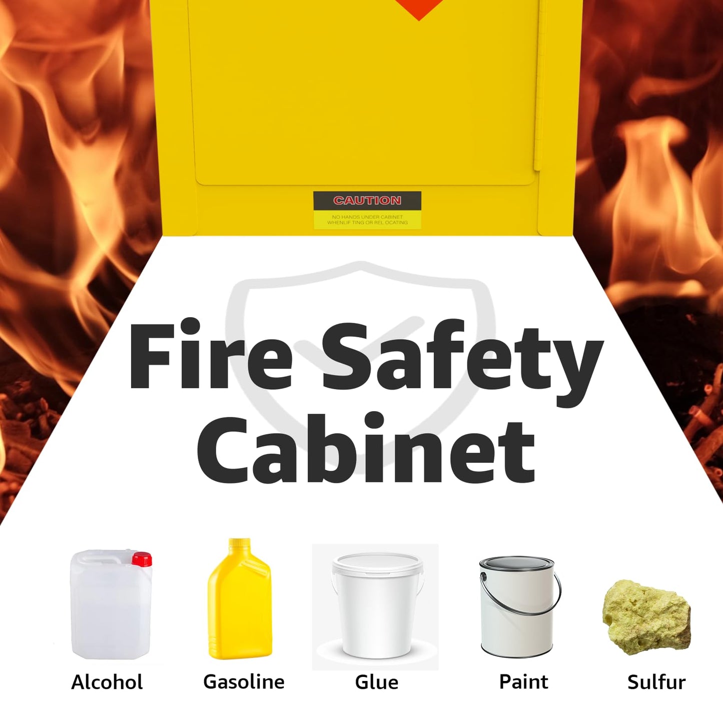 Vohala Flammable Storage Cabinet, 60 Gallon, 42.9" W x 18.1" D x 44.1" H, Wide Double-Wall Steel Fire Cabinet for Chemical Storage