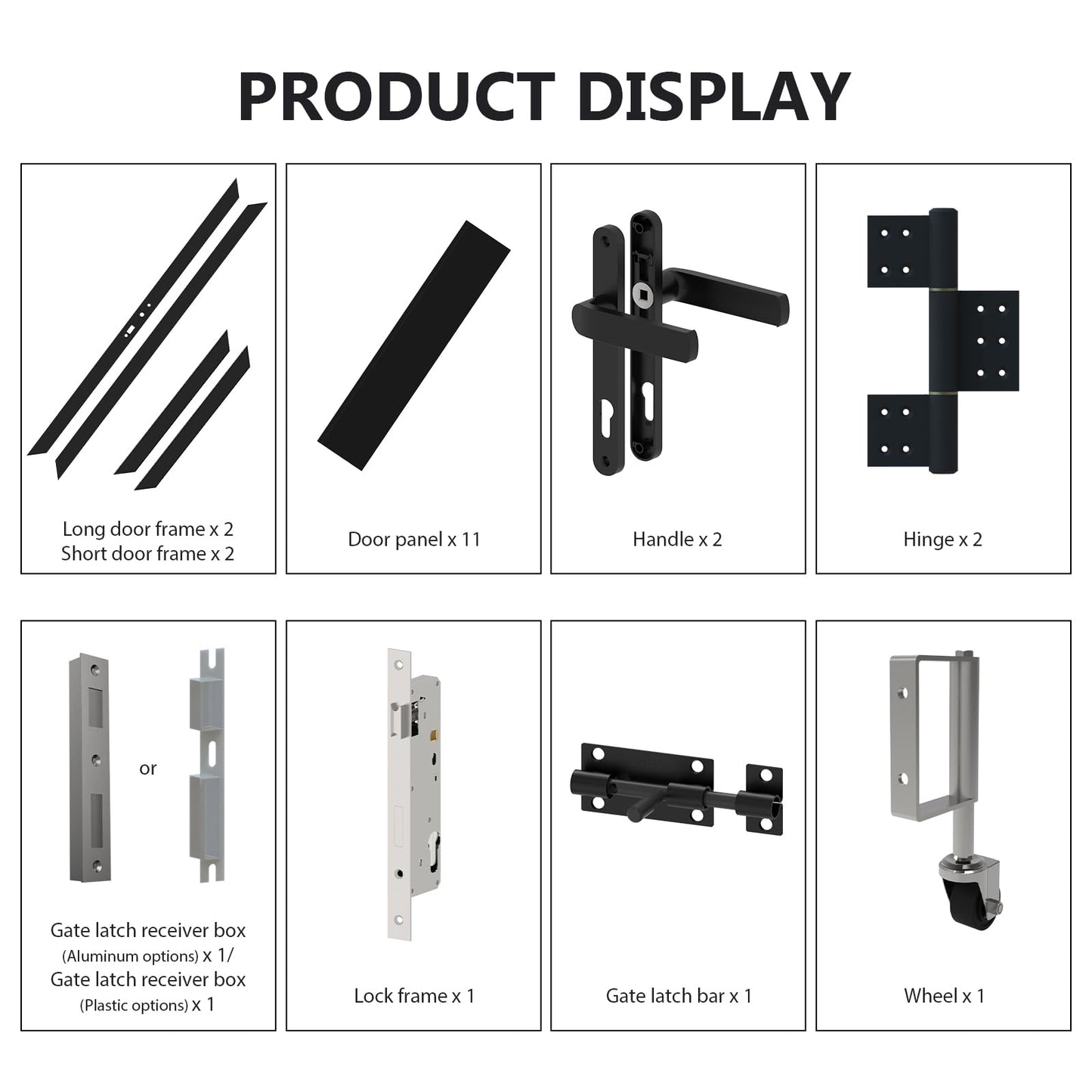 Treslam Wood Plastic Privacy Fence Gate 6ft(H) x 3ft(W), Metal Frame with Knob Kits, Durable Composite Outdoor Gate,Black
