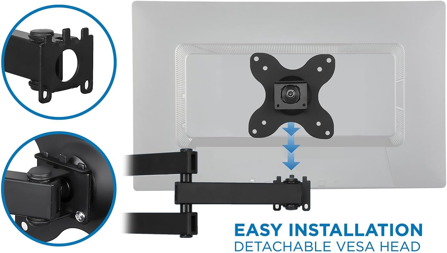 Mount-It! 19, 20, 24, 27, 32, 34, 37 40 Inch 14 75, 100 TV Wall Mount, Universal Fit for and TVs and Computer Monitors