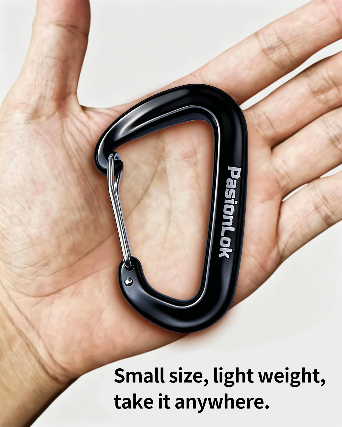 PasionLok Carabiner Clips Heavy Duty 12KN, 4 Pack Aluminum Carabiner Keychain, Small D Ring Hook for Hammock Camping Essentials, Backpack Key Ring Clip, Dog Leash, Multi Color