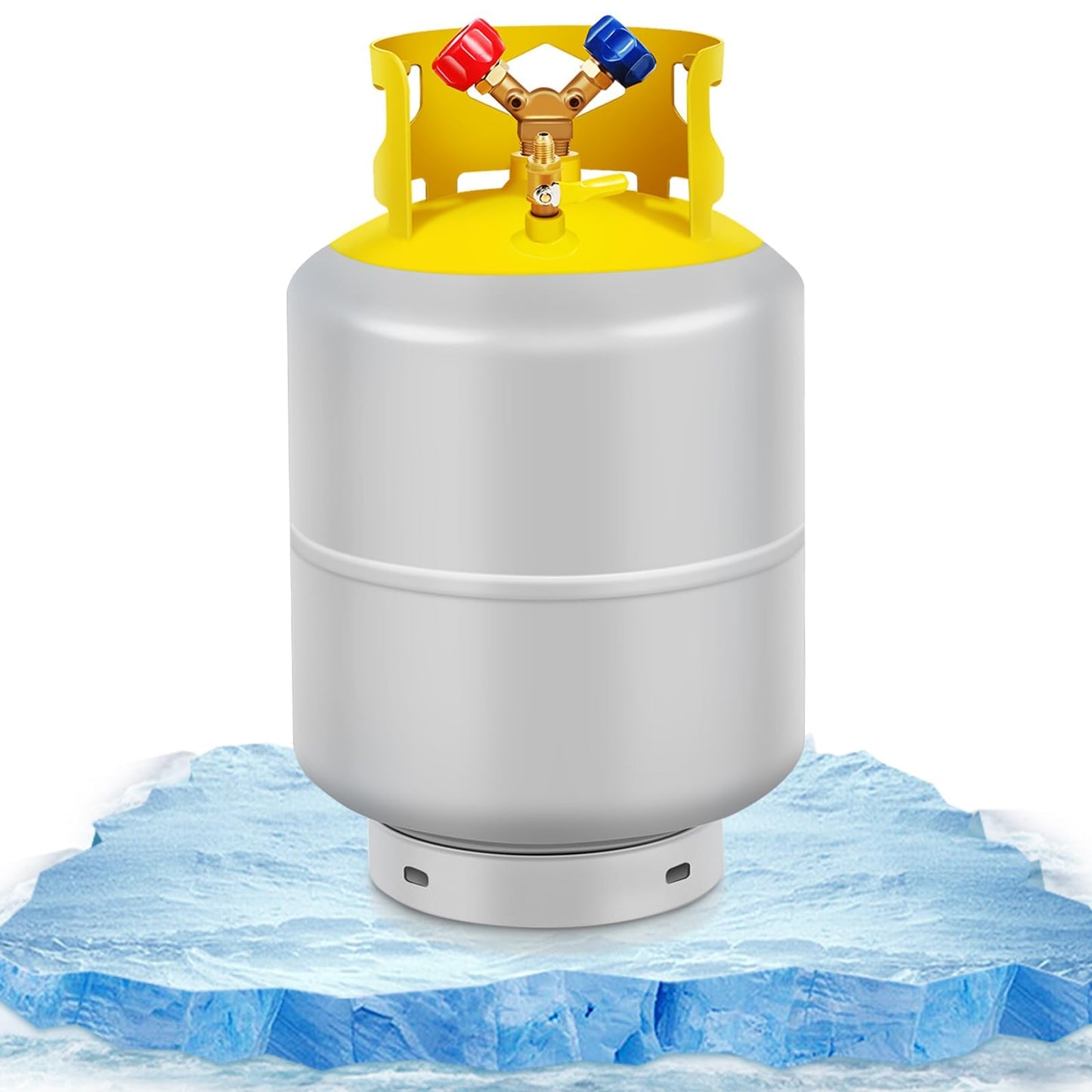 Recovery Tank Refrigerant Recovery Cylinder Tank 30 LB with 1/4 SAE Y-Valve Liquid/Vapor Reclaim Tank AC Freon Refrigerant Recovery Tank Reusable Cylinder Tank Without Float Switch