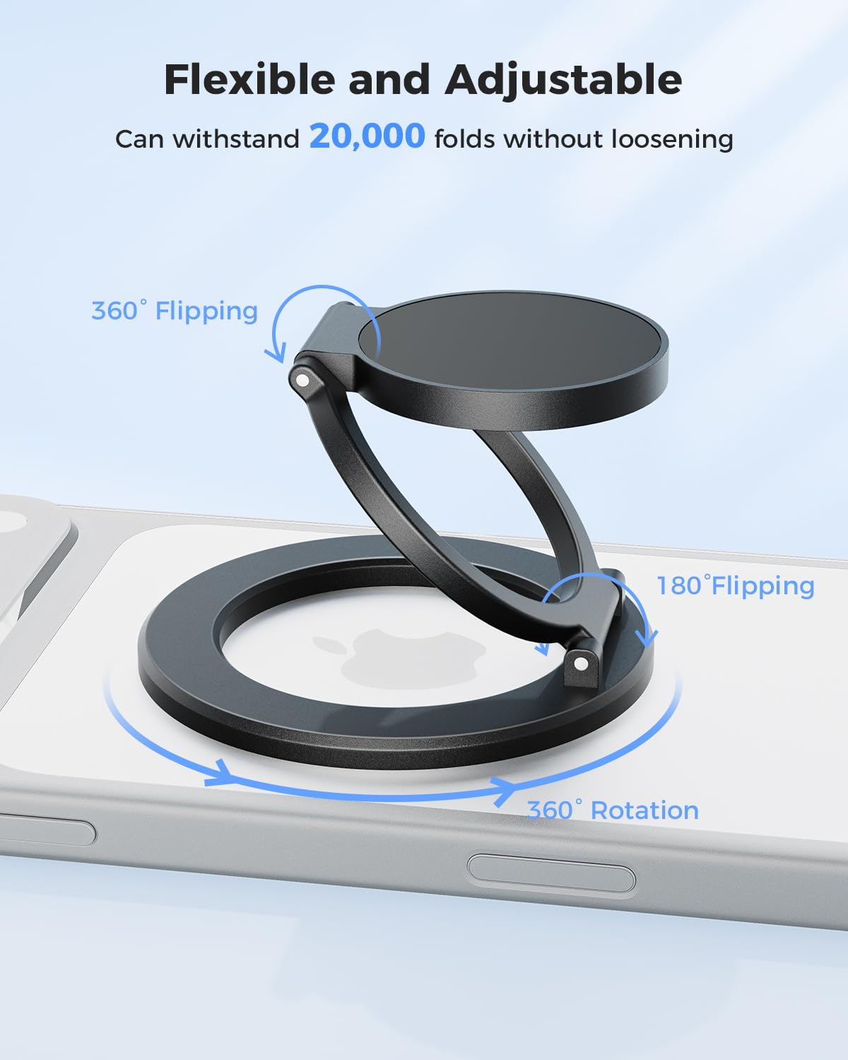 SUPERONE Magnetic Ring Holder for MagSafe Dual-Side Magnetics, Removable Gym Phone Grip with Kickstand for iPhone 17/16/15/14/13/12/ Series MagSafe Case All Phones Compatible with Magnetic Car Mount