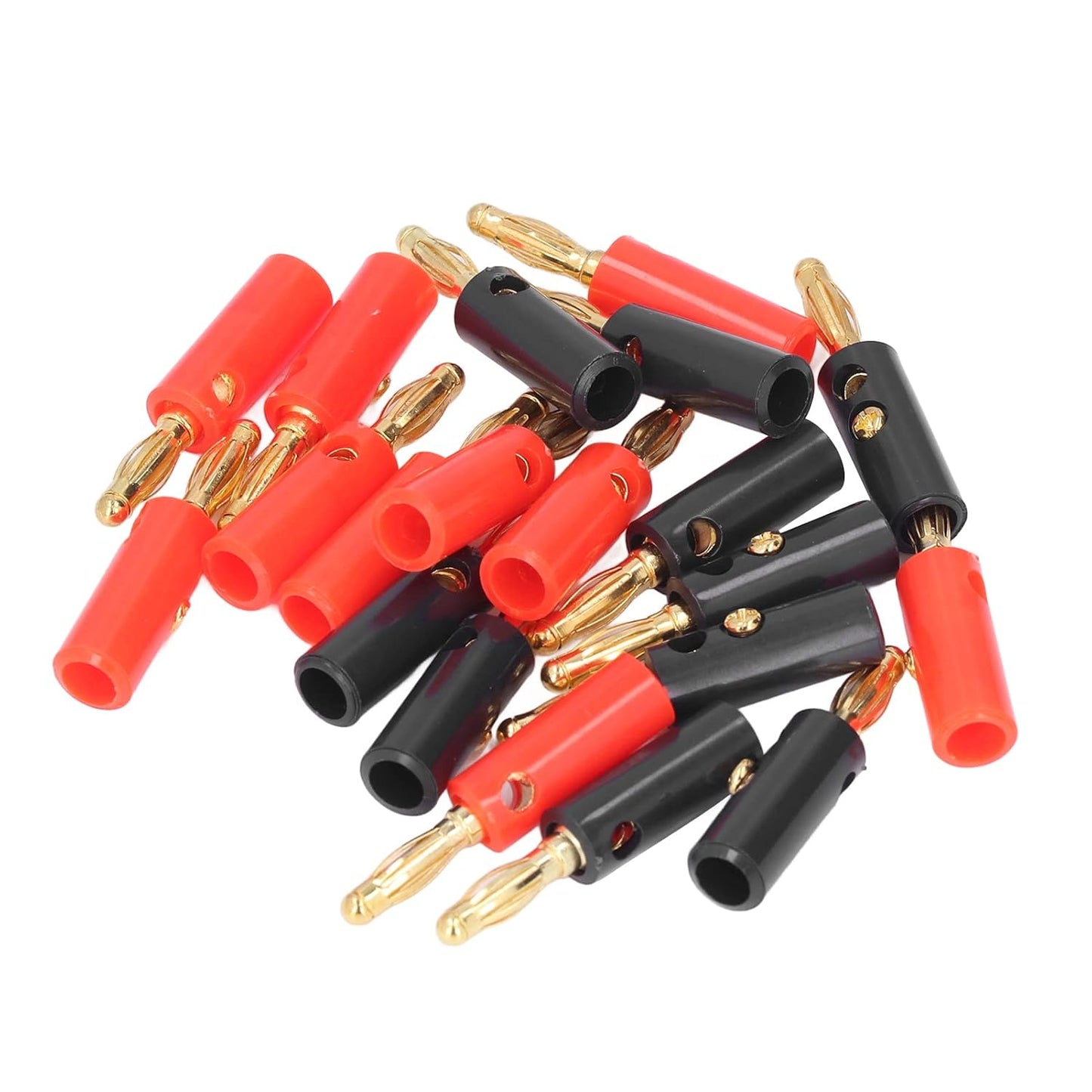 20pcs 4mm Keenso Banana Speaker Cable Plug, Gold Plated Open Screw Type Banana Connector for Audio Video Receivers