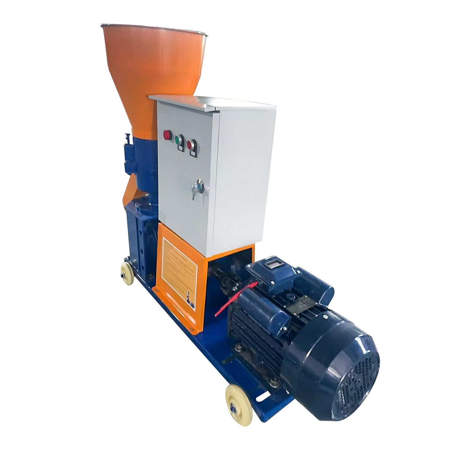 gaveming Upgraded 110V 60HZ Animal Pellet Feed Mill Machine w/Separate Control Box, Pellet Maker Machine with 6 Grinding Discs 2.5/3/4/5/6/8mm 5.5KW Copper Motor 220-440lb/h w/3 Head Rollers