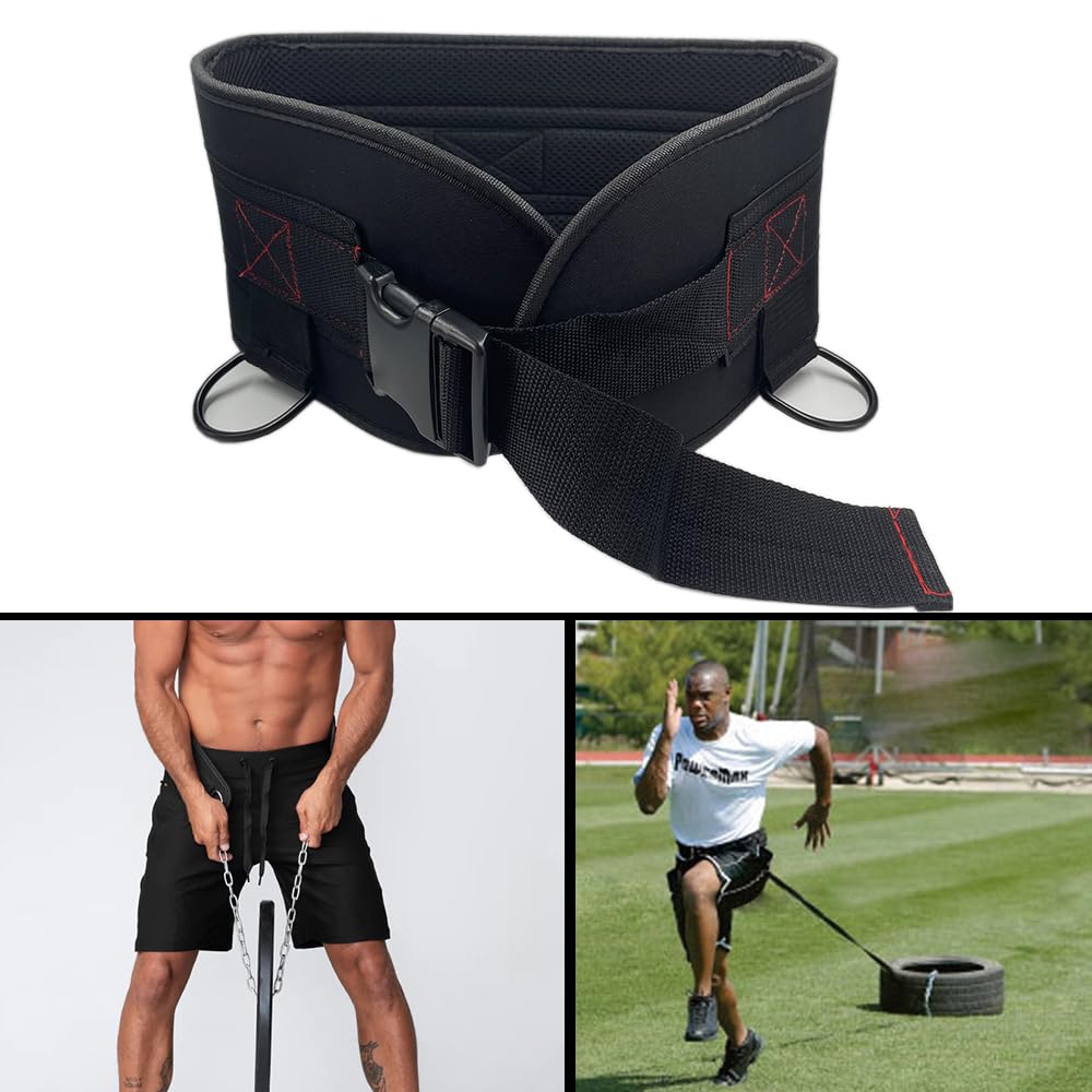 LOOEEL Weightlifting Belt,Adjustable Waist Dip Belt with Chain Strap,Pull Up.Deep Squat Weight-Bearing Straps are Used to Enhance Strength Training and are Suitable for Home and Gym Training.