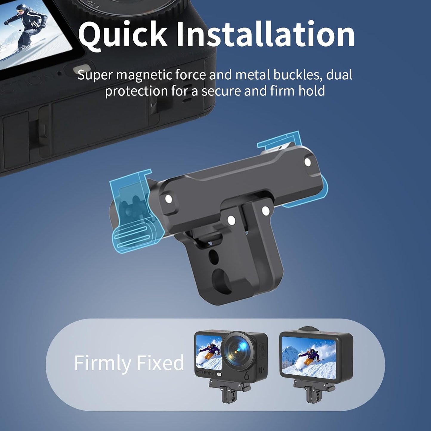 YETAMKR 6 with1/4Screw Aluminum Magnetic Quick Release Adapter Mount Compatible with DJI Osmo Action /Osmo Nano