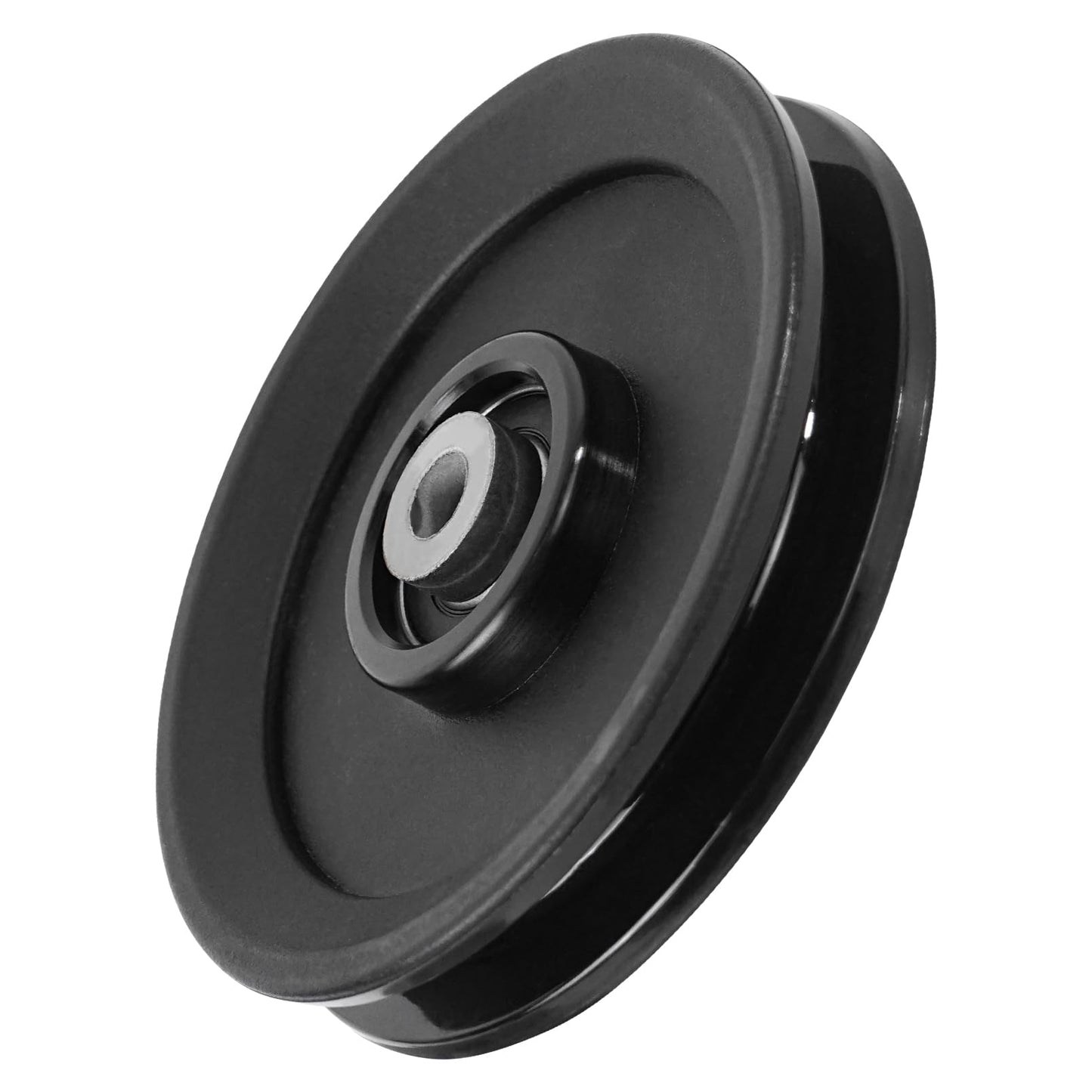 Luwint 4.5 Inch Pulley with Bearing, 115mm Replacement Pulley Wheel for Cable Machine, Home Gym Equipment, LAT Pulldown System, Universal Heavy Duty Pulley (2-Pack, Black)
