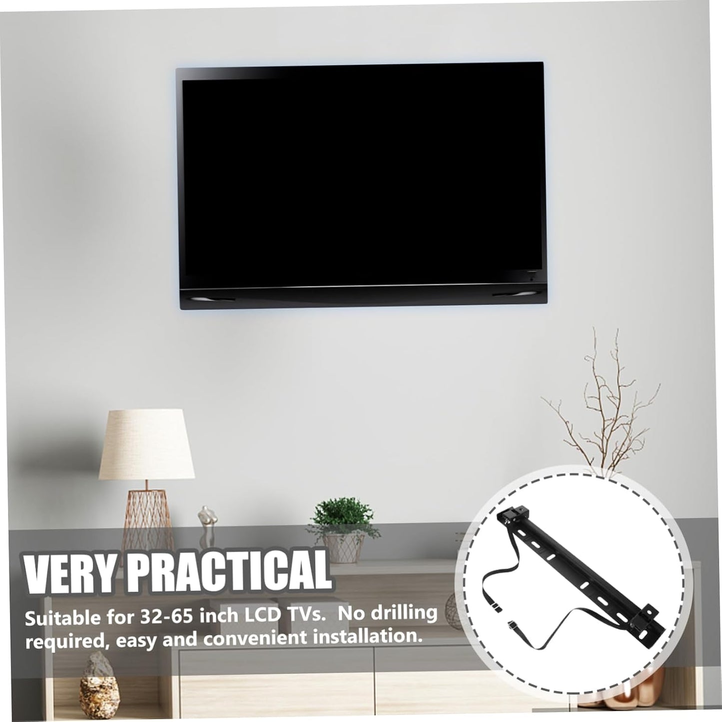 DOITOOL No Drill Rotating TV Wall Mount for Easy Installation