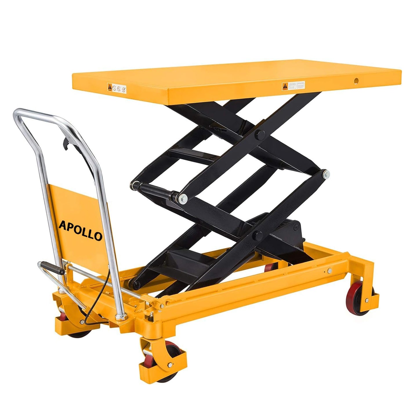 APOLLO Lift Table Cart Manual Double Scissor Lift Table Hydraulic Cart Platform Cart 1760lbs Capacity 59" Lifting Height