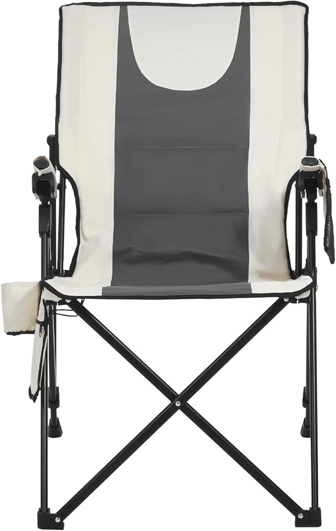 VEVOR Heated Camping Chair, 3 Heat Settings, High Back Folding Camping Chair, Supports 260lbs, Full Padded Beach Chairs with Armrest & Cupholder, Portable Lawn Chairs for Outdoor Sports Travel