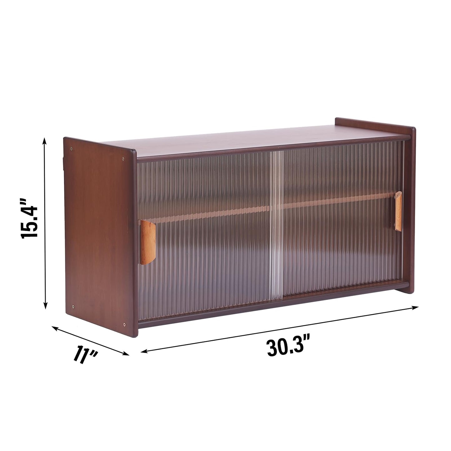 Tiita Small Kitchen Pantry Cabinet, Bamboo Wall Sideboard with Glass Doors, Cupboard Food Pantry Cabinet for Kitchen, Living Room and Dinning Bedroom