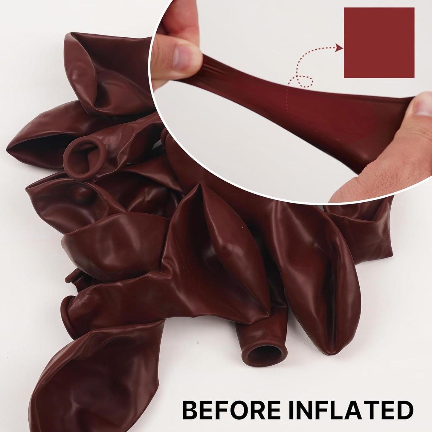 PartyWoo Maroon Balloons - 100 Pcs Dark Red Burgundy Arch Kit | Various Sizes for Graduation & Weddings