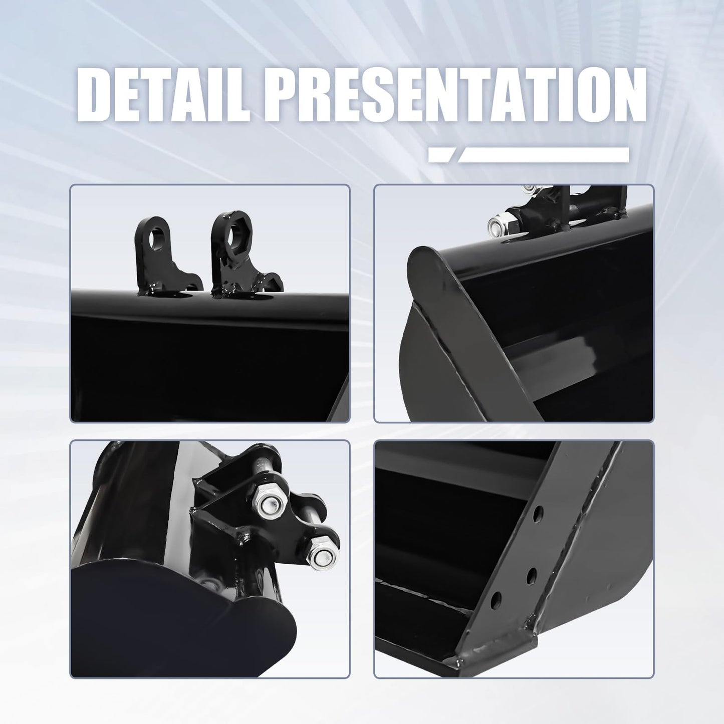500mm Flat Bucket Accessories Toothless Bucket Compatible with 0.8-1.5 Tons of Small Excavators, Used to Load Sand, Soil, Clean Ditches