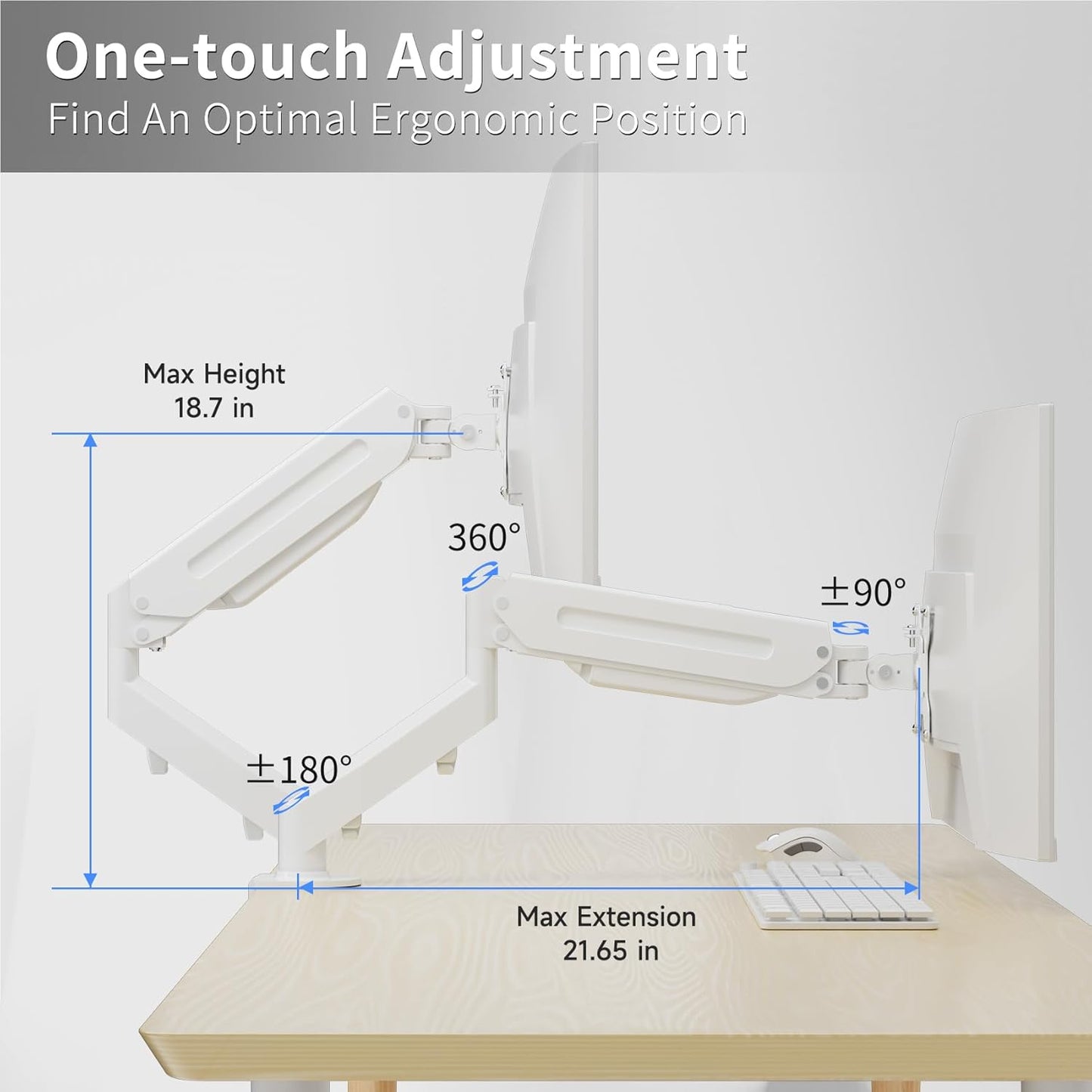 suptek 17 20 22 23 24 26 27 32 35 inch 24.25 lbs, Monitor Mount Gas Spring Monitor Arm Desk Mount Fully Adjustable Fits