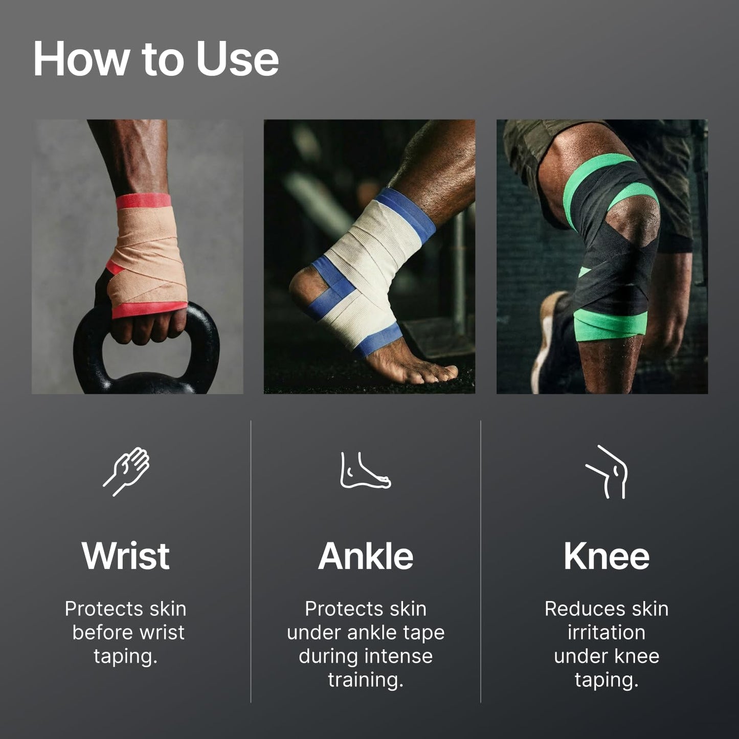 Hampton Adams | As Seen on Shark Tank | Original Pre Wrap (3-Pack) | Athletic Foam Underwrap Latex Free No Glue | Sports Training Wrap for Wrist Ankle Hair Headbands (Royal Blue)