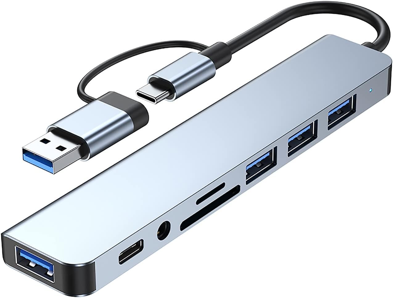 CENGNIAN (8 1) 100W C/USB3.0 4K 60Hz 10Gbps, 2 USB-C Hub in with Power Output, Multiport Adapter Laptop Docking