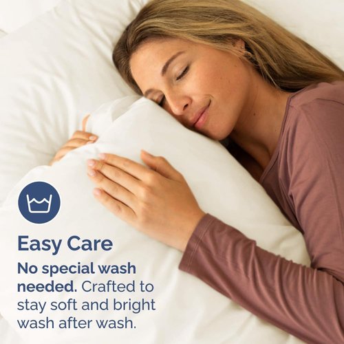 King Standard Pillow Cases - Soft Hotel Quality Covers | Comfy, Fade-Free & Wrinkle Resistant - Off White Set of 2