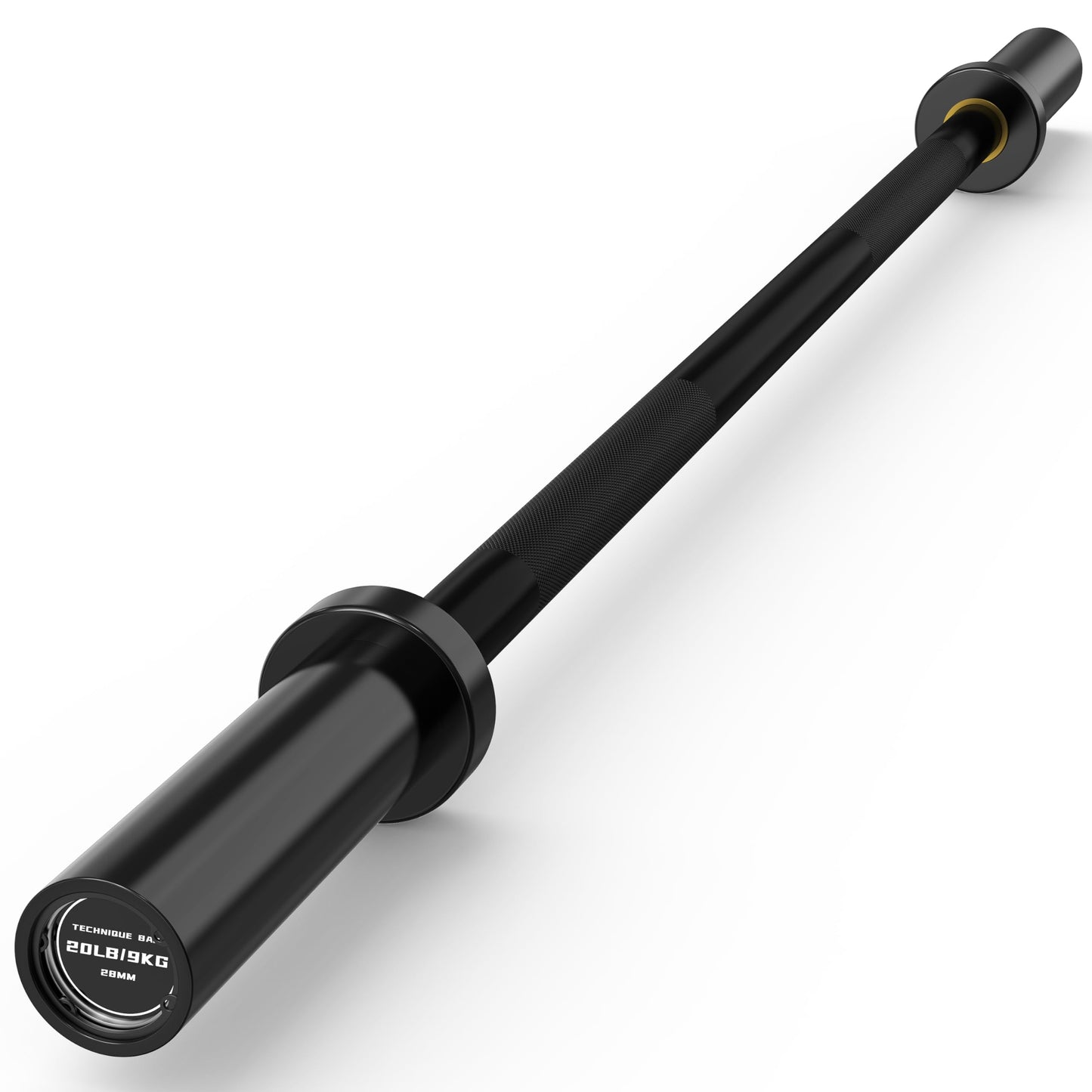 HANDBODE 4 ft Olympic Barbell, 2 Inch Short Weight Bar, 500 lb Capacity with Knurled Grip, Hard Chrome Home Gym Straight Bars for Powerlifting, Bench Press, Deadlift, Squat, Black