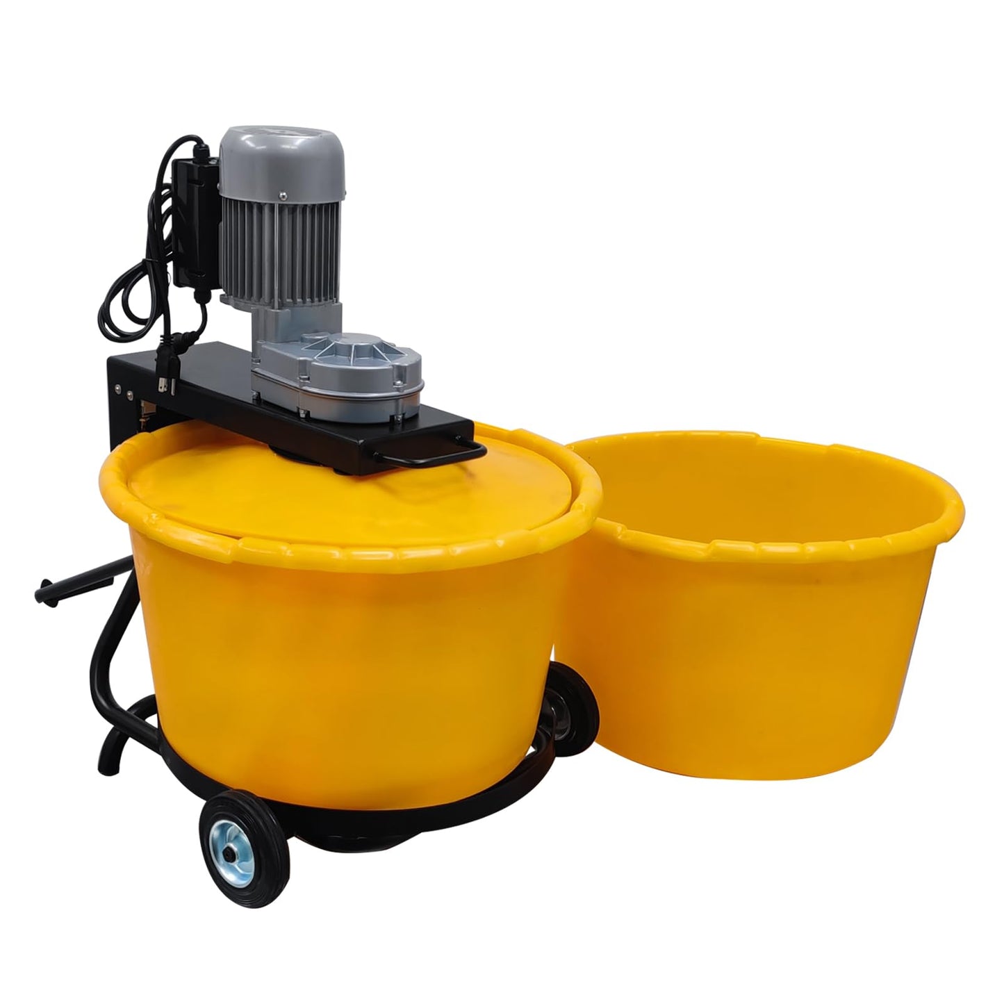 HayWHNKN 2.3 Cu.Ft Electric Concrete Mixer Flat Mouth Cement Mixing Machine Concrete Mortar Cement Mixer with Wheels for Cement Sand Rack