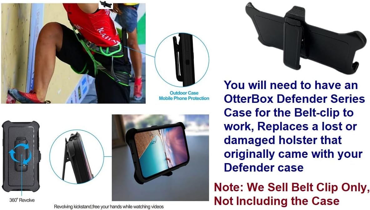 Cyapgtu 2 Pack 12, 12Pro (6.1) Replacement Belt Clip Holster for OtterBox Defender Series Case Apple iPhone iPhone