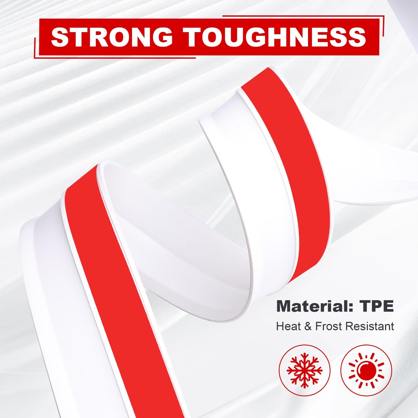 DGSL Garage Door Seal Top and Sides Seal Strip,42Ft Weather Stripping Garage Door Trim Seal Weatherproofing Garage Door Seals with Nails（White）