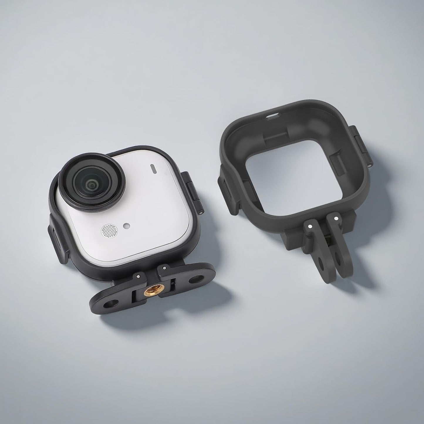 Sinyutia Insta360 1/4" Backpack Camera Cage for Go Ultra Accessories, Vertical Horizontal Extension Frame Adapter Mount