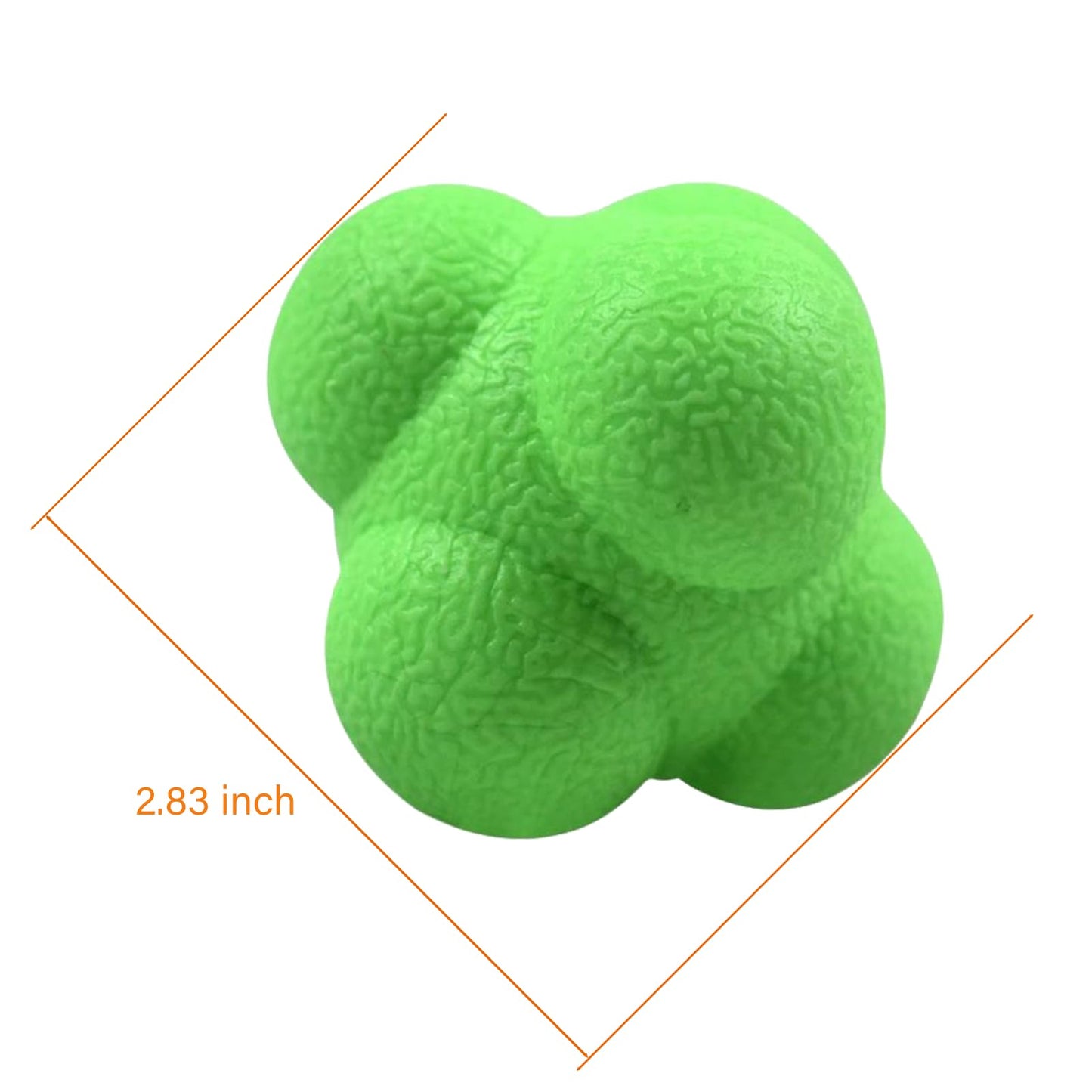 AIRLAXER Reaction Ball,Reflex Ball for Hand Eye Coordination Training,2.83 inch,Pack of 3-Orange,Yellow,Green