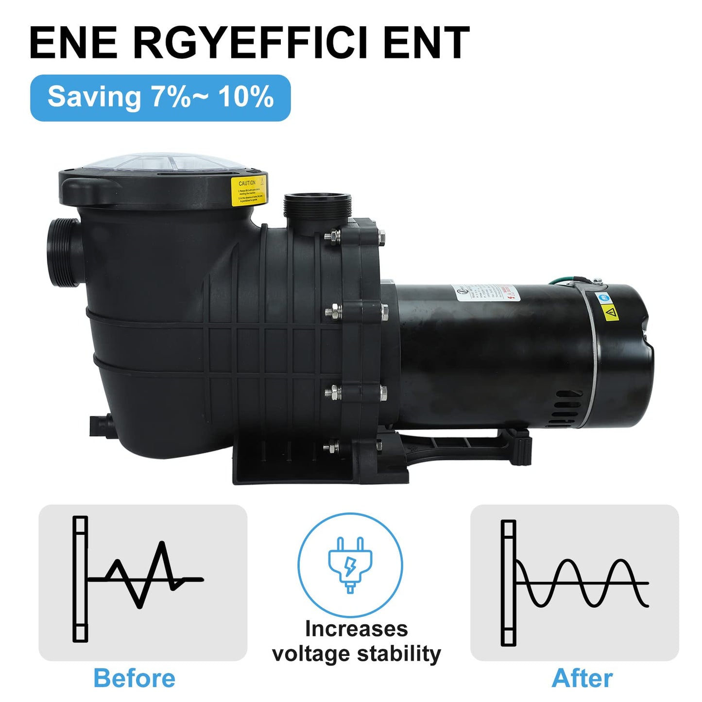 1.0 HP In/Above Ground Swimming Pool Pump, 110V 5220GPH Single Speed Pool Water Pumps lnground Above Ground with Filter Basket