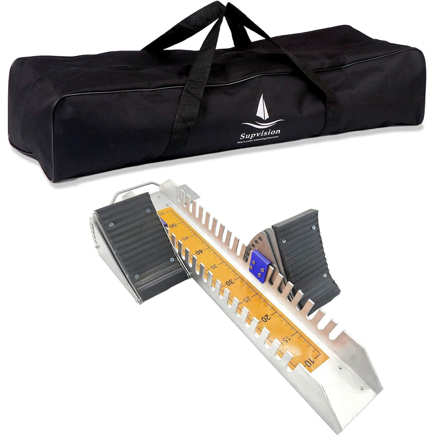 Supvision Starting Block Track Field with Carry Bag Multi-Function Track Starting Blocks for Sprinting 6 Angle Adjustable Aluminum Running Blocks Suitable for Athletics Plastic Runway Cinder Track